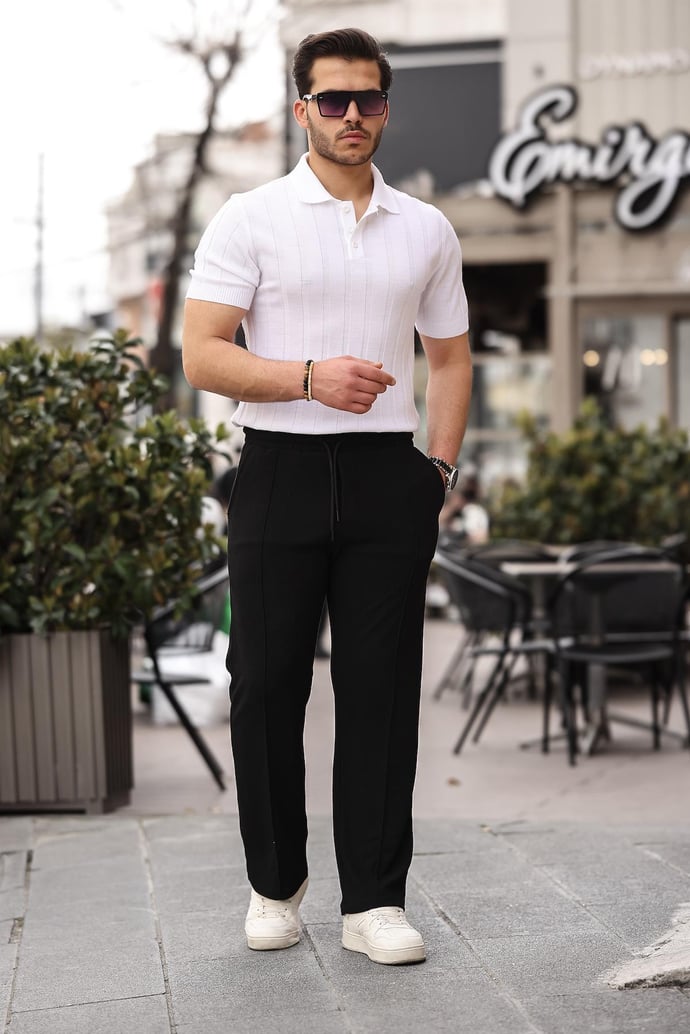 Pantalon homme baggy confortable à taille élastique