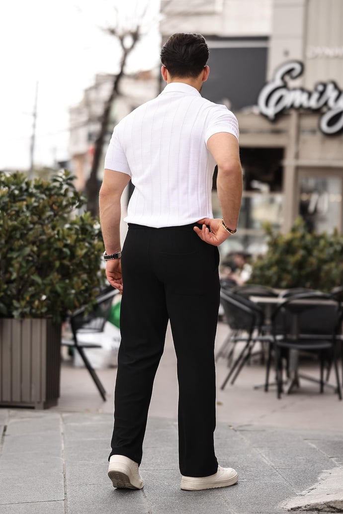 Pantalon homme baggy confortable à taille élastique