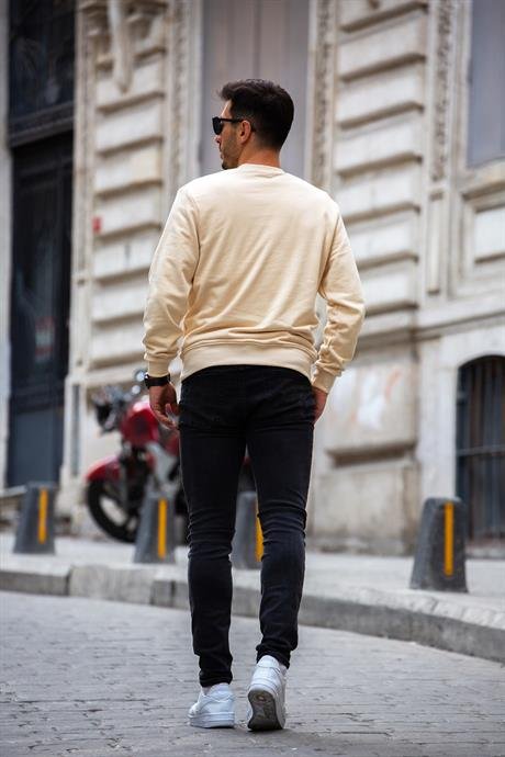 Sweatshirt Homme Basic Coupe Ajustée en Coton Mélangé