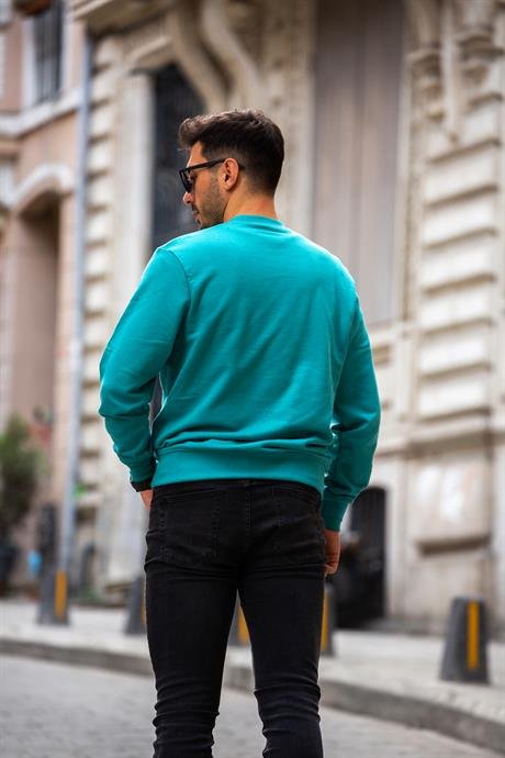 Sweatshirt Homme Basic Coupe Ajustée en Coton Mélangé