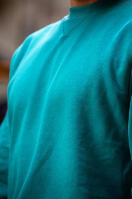 Sweatshirt Homme Basic Coupe Ajustée en Coton Mélangé
