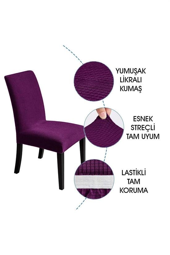 sandalye kilifi yikanabilir likrali esnek lastikli sandalye örtü - Justyol