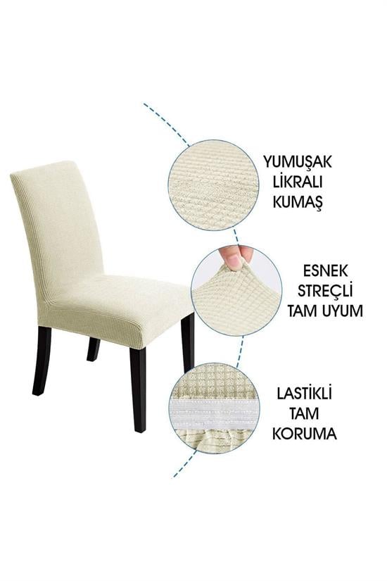 sandalye kilifi yikanabilir likrali esnek lastikli sandalye örtü - Justyol
