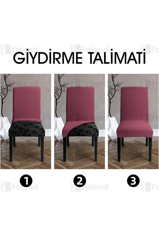 sandalye kilifi yikanabilir likrali esnek lastikli sandalye örtü - Justyol