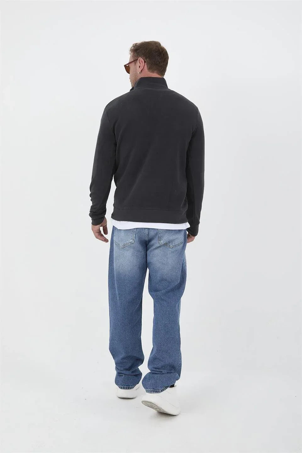 Sweatshirt pour Homme en Tricot Selanik avec Demi-Fermeture Éclair - Justyol