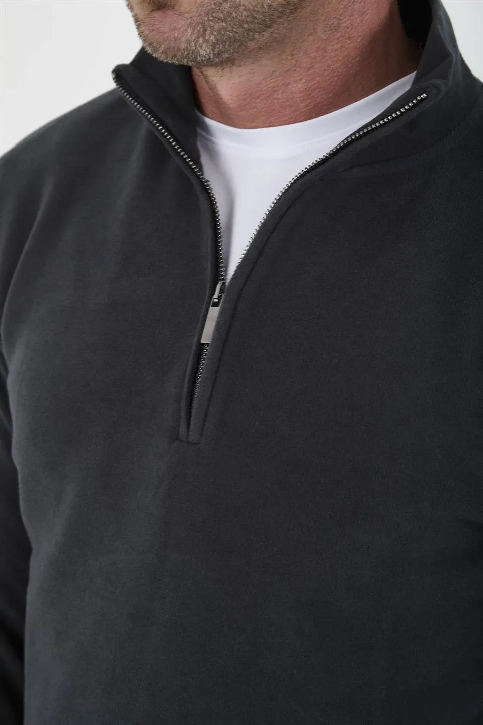 Sweatshirt pour Homme en Tricot Selanik avec Demi-Fermeture Éclair - Justyol