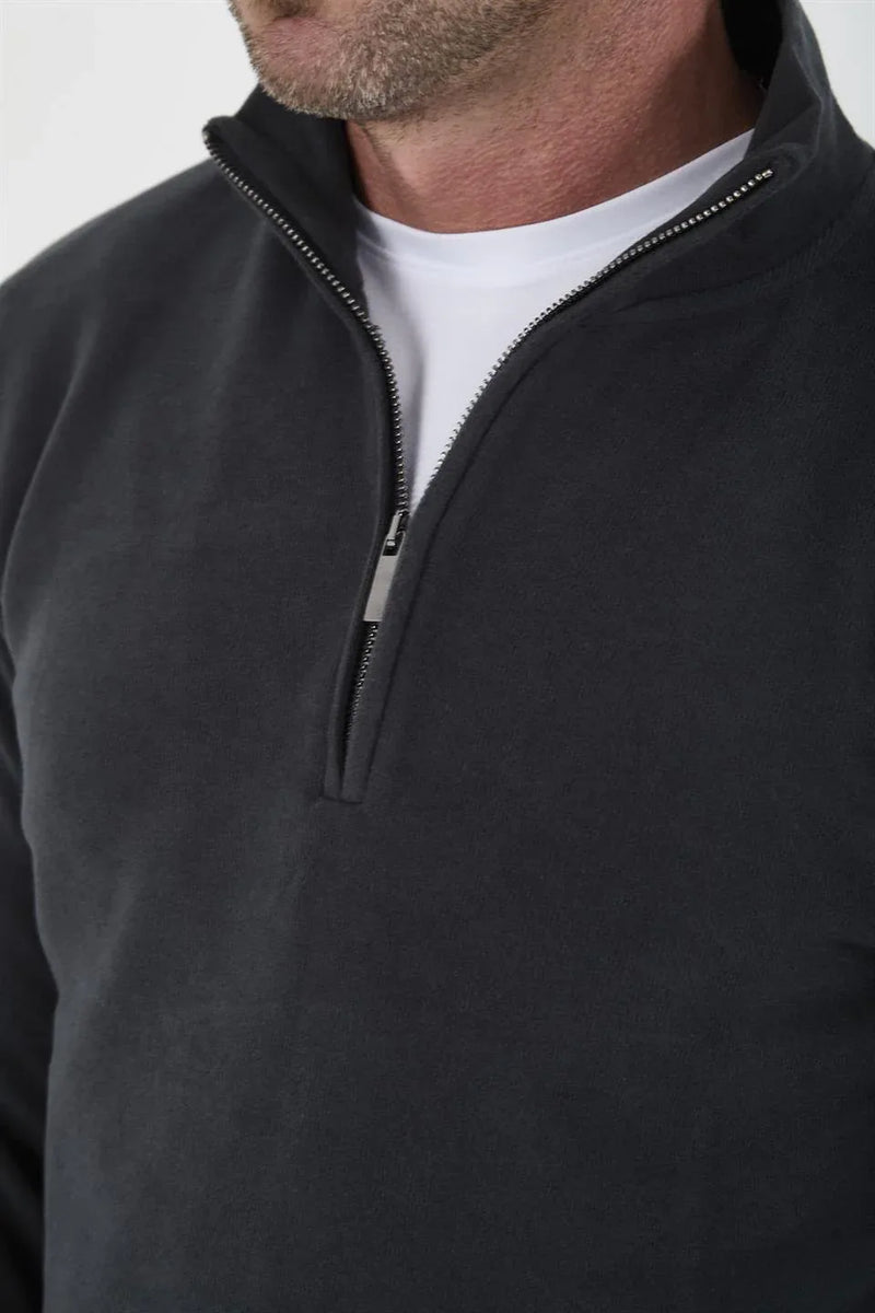 Sweatshirt pour Homme en Tricot Selanik avec Demi-Fermeture Éclair