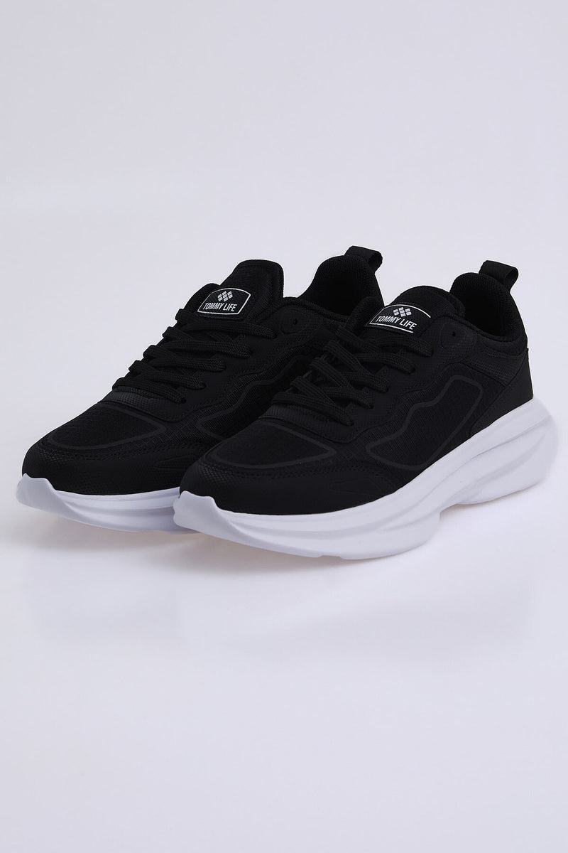 Baskets Sportives à Lacets pour Homme - Semelle Épaisse, Détails en Mesh