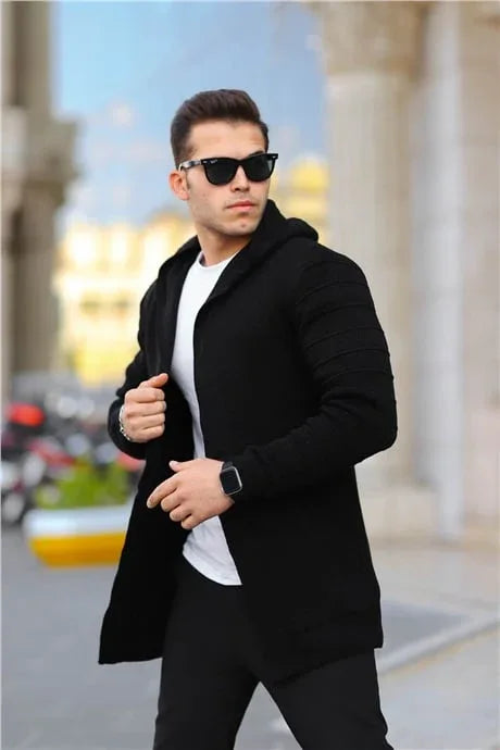 Poncho cardigan à manches décorées pour homme
