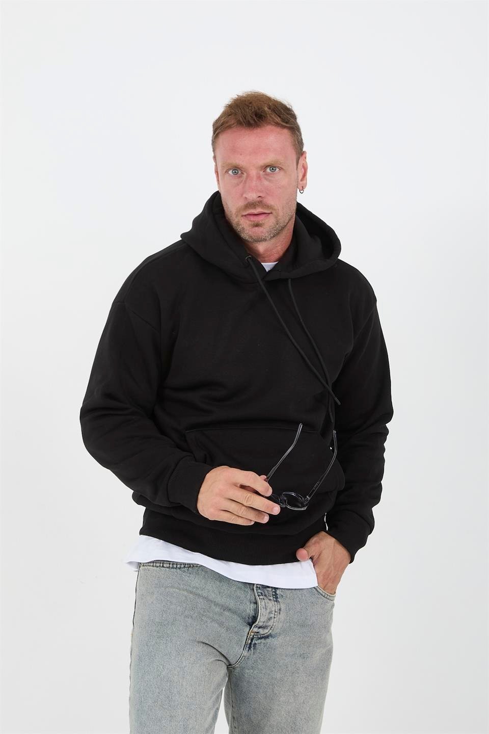 Sweat à Capuche Homme Oversize avec Poche Kangourou