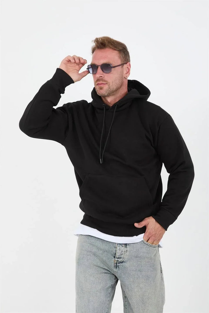 Sweat à Capuche Homme Oversize avec Poche Kangourou