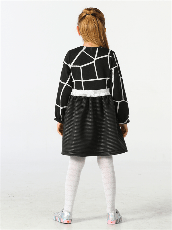 Robe pour fille avec motif jacquard et applique de cygne