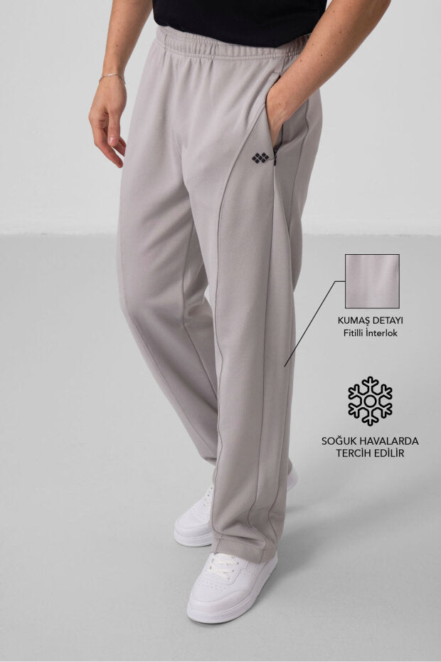 Pantalon palazzo homme texturé – coupe confortable en tissu interlock côtelé - 82171