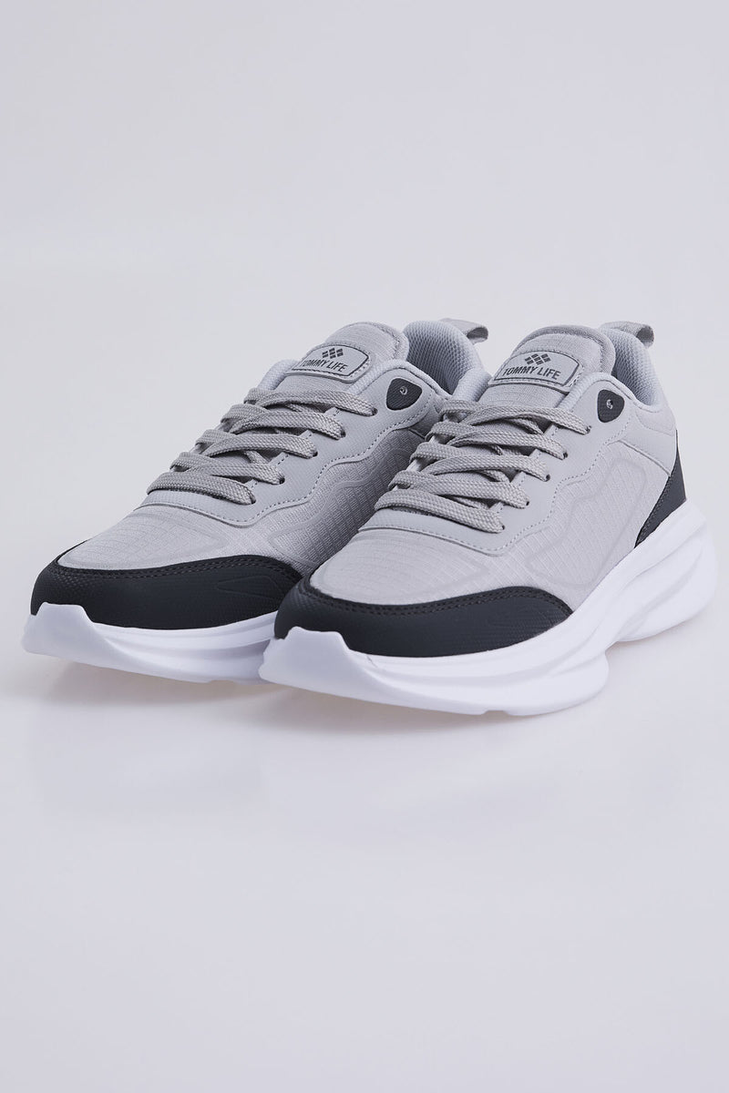 Baskets Sportives à Lacets pour Homme - Semelle Épaisse, Détails en Mesh