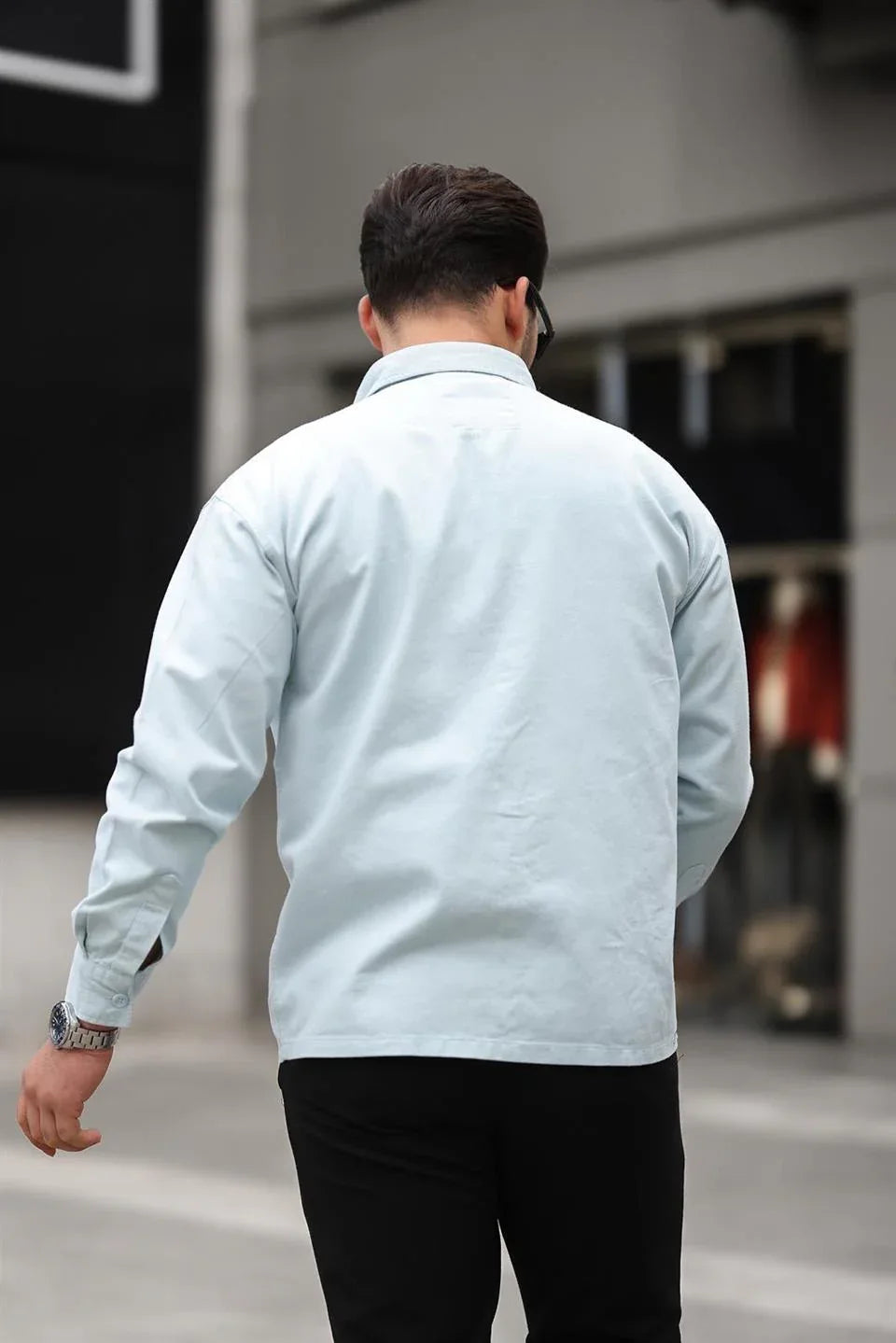 chemise oversize homme gabardine velours à poche - Justyol
