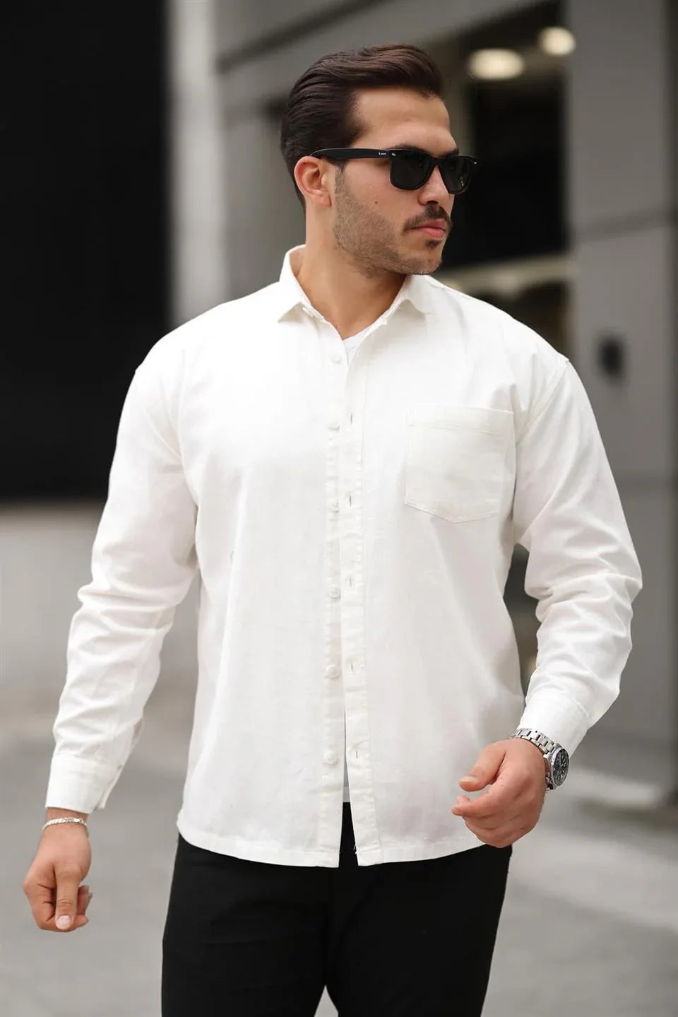chemise oversize homme gabardine velours à poche - Justyol
