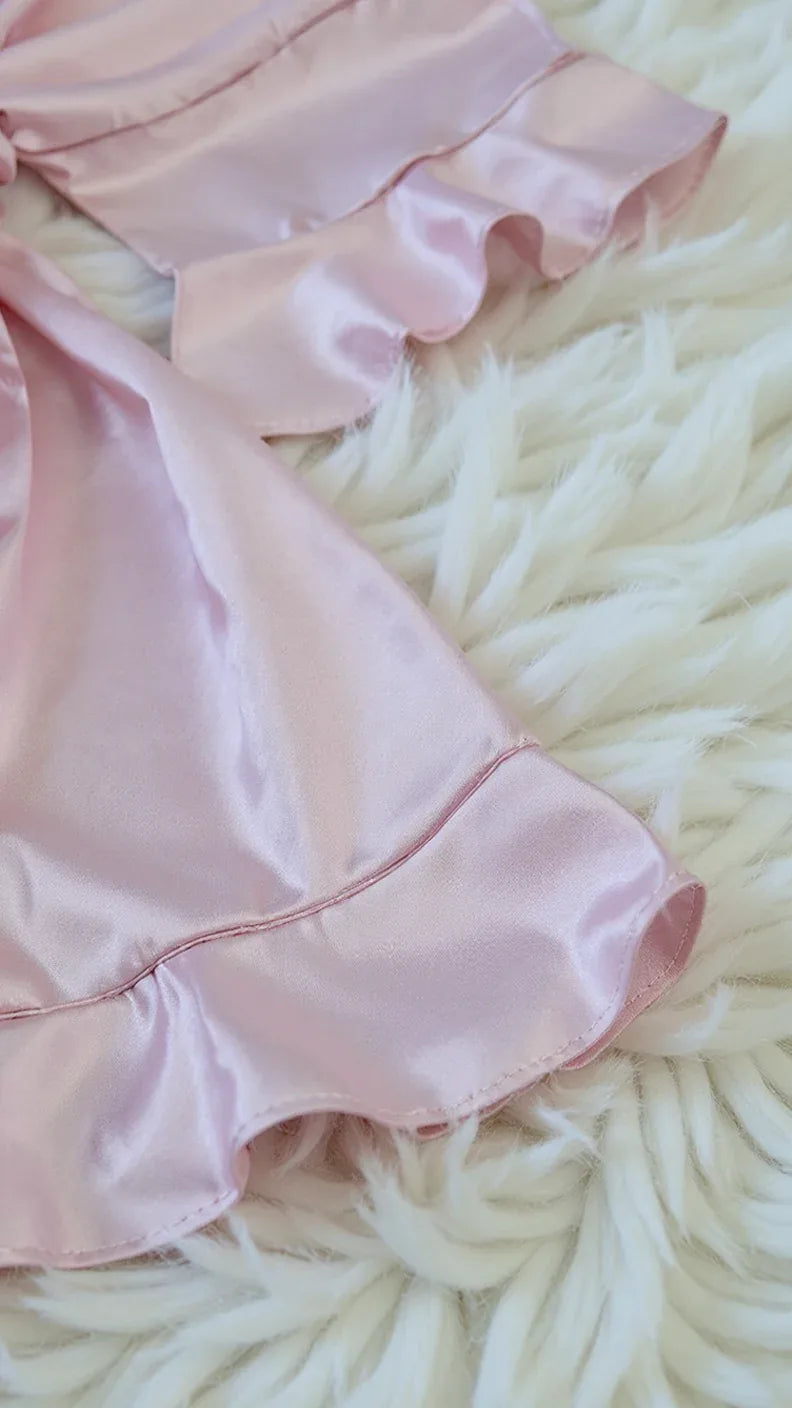 Kimono en satin à volants élégant - Justyol