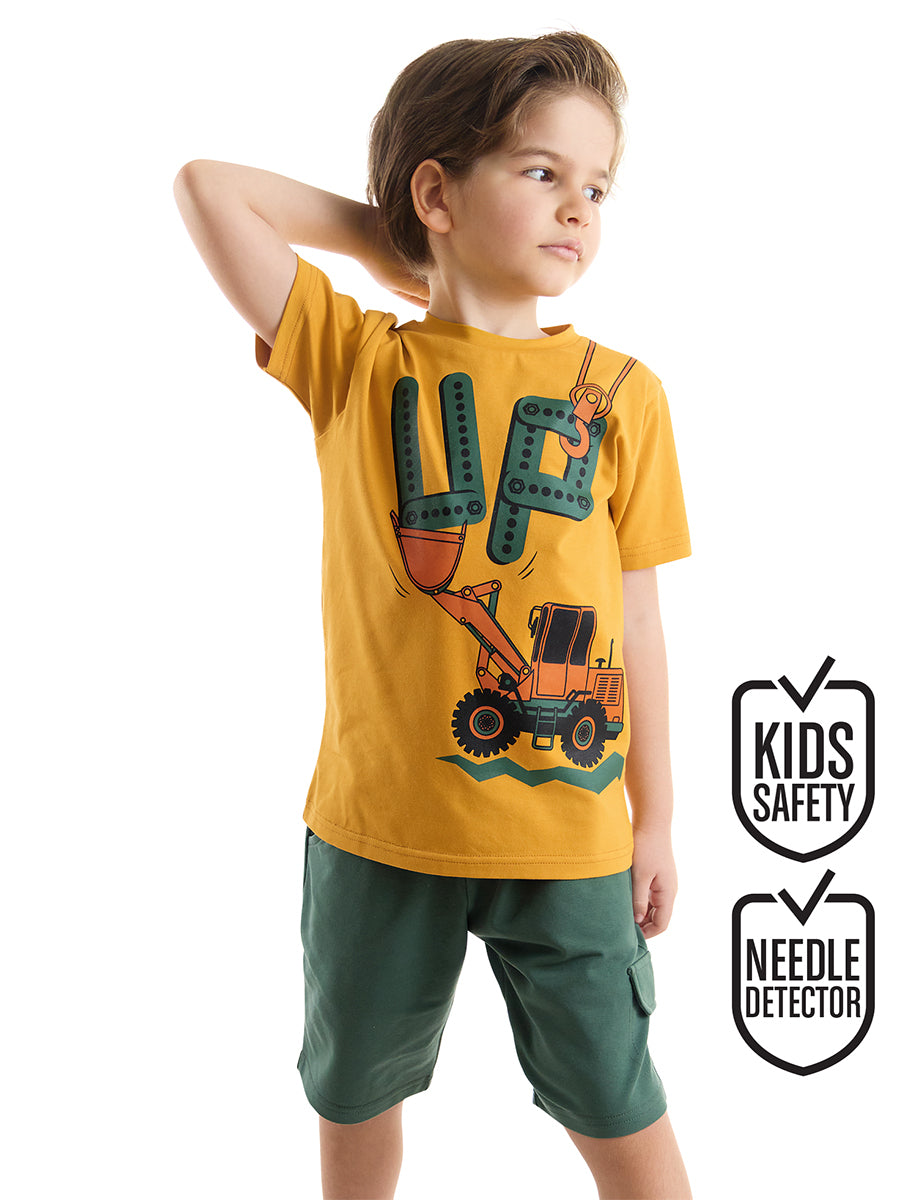 Ensemble garçon 2 pièces t-shirt imprimé et short en coton – Confort et style pratique