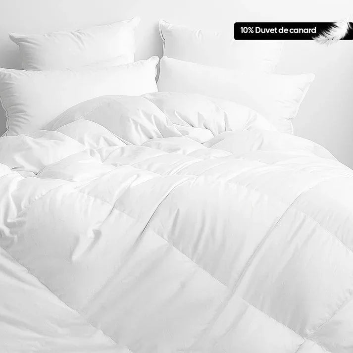 Couette premium mi-saison enveloppe 100% coton - Duvet de canard 200g - Justyol